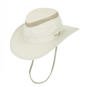 Cowboyhut "Sunny" in Beige, mit Lüftungsnetz im Kopfbereich und Kinnband