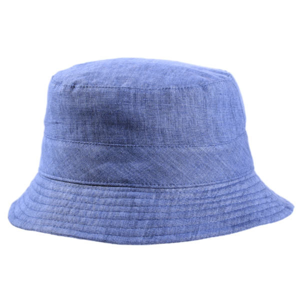 Bucket Hat Noe aus fein meliertem, jeansblauem Leinenstoff