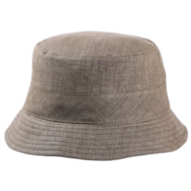 Bucket Hat Noe aus fein meliertem, olivefarbigem Leinenstoff