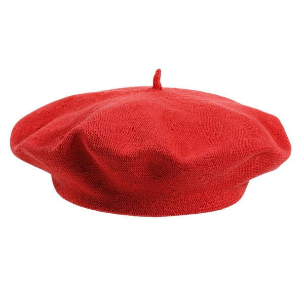 Sommer-Baskenmütze für Damen, aus leichtem Baumwollstoff. Farbe Flieder.
