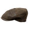 Newsboy Cap "Berlin" aus braunem Leder in Used-Look