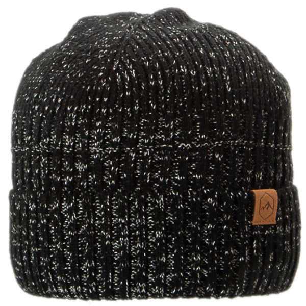 Schwarze Strickmütze mit reflektierendem Garn für mehr Sichtbarkeit
