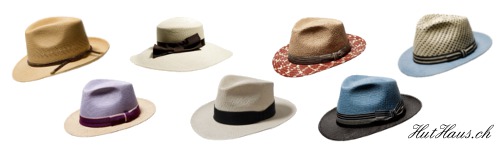 Auswahl von Panamahüten die beiHutHaus.ch erhältlich sind