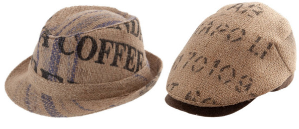 Hut und Mütze aus Kaffee-Sack