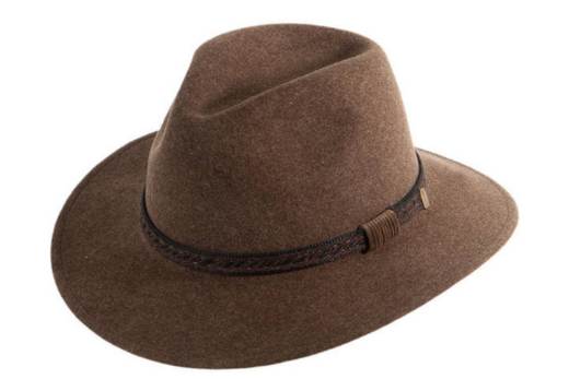 Fedora Hut aus braunem Wollfilz